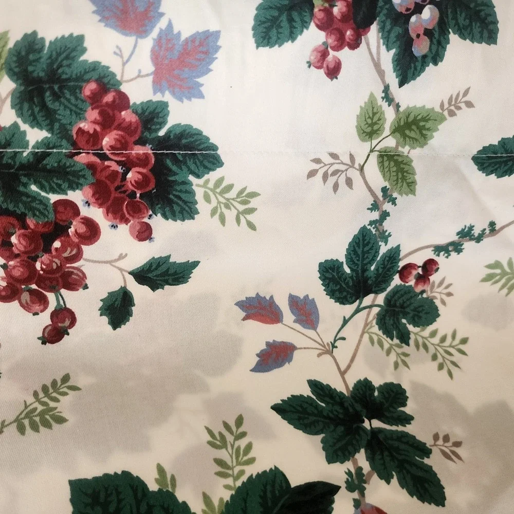Vintage Waverly Curtain Floral Valance Floral Grapes Made in USA 80